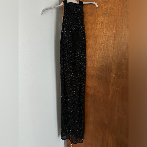 MacDuggal High Neck Black Beaded Dress - Picture 2 of 3